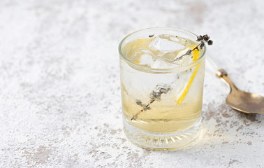 lemon soda on white backdrop food background