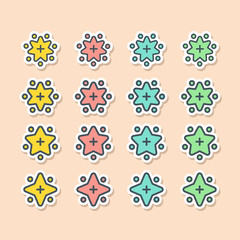 Star icon pictogram set in vector flat style