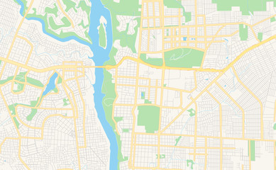 Printable street map of Foz do Iguacu, Brazil