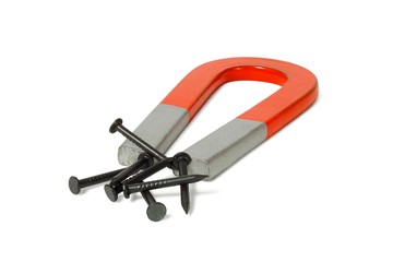Horseshoe magnet on white