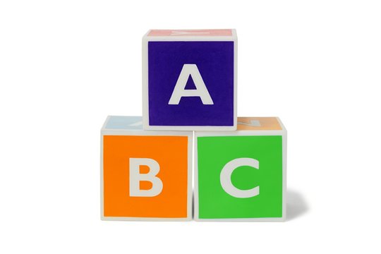 Toy blocks with letters