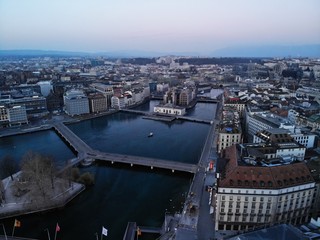 Aerial view of Geneva Switzerland