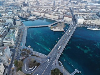 Aerial view of Geneva Switzerland