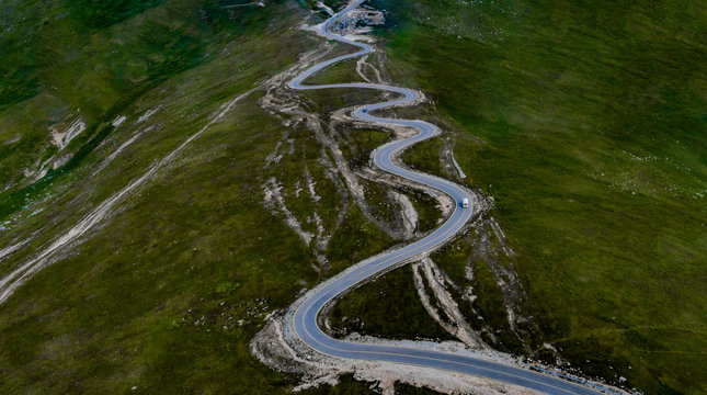 Transalpina road at 2200 m height in Romania