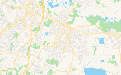 Printable street map of Suzano, Brazil
