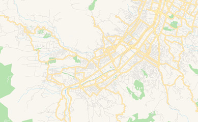 Printable street map of Itaguei, Colombia