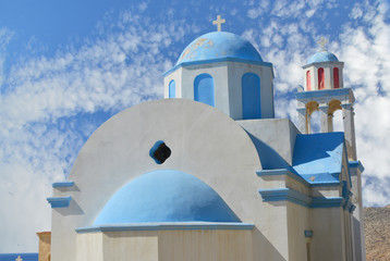 Friedhofskapelle von Emborios oder Imborios auf der griechischen Insel Chalki (Halki) 9 km nördlich von Rhodos