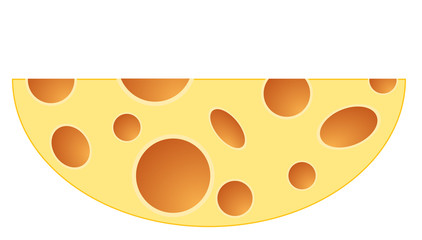 Piece of cheese isolated on a white background. For design, textile.