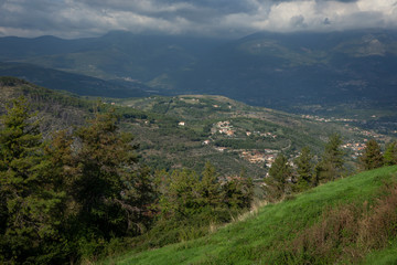 Fototapeta na wymiar Fumone Italy. Panoramic view