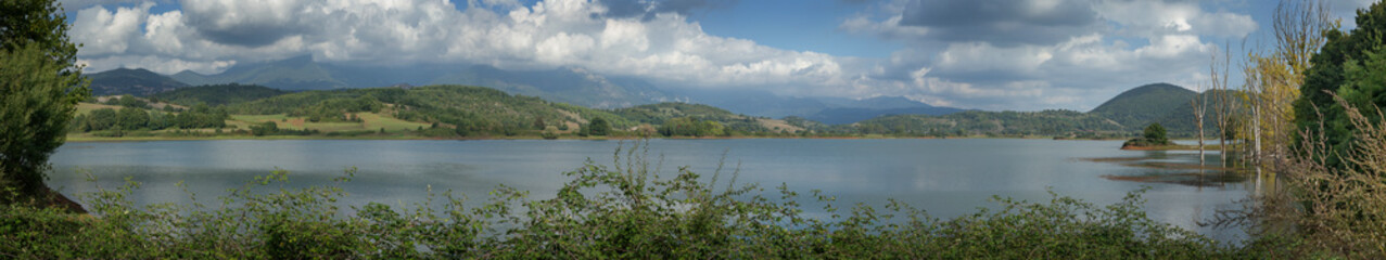 Fototapeta na wymiar Lago di Canterno. Fiuggi Italy. Reservoir. Panorama