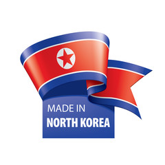 North Korea flag, vector illustration on a white background