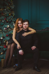 Concept of relationship among men and women. Psychology photo of couple at christmas time