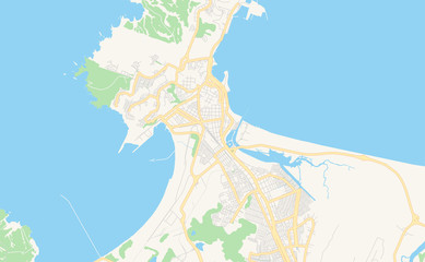 Printable street map of Talcahuano, Chile