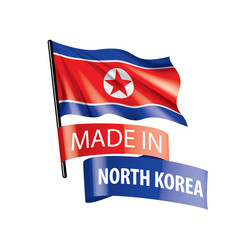 North Korea flag, vector illustration on a white background