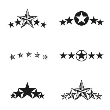 Stars ancient emblems elements set. Heraldic vector design elements collection. Retro style label, heraldry logo.