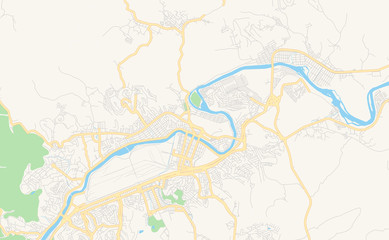 Fototapeta na wymiar Printable street map of Volta Redonda, Brazil