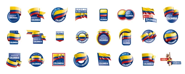 Fototapeten Colombia flag, vector illustration on a white background © butenkow