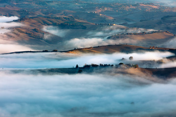 Fog over the hills of Tuscany