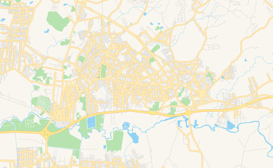 Printable street map of Gravatai, Brazil
