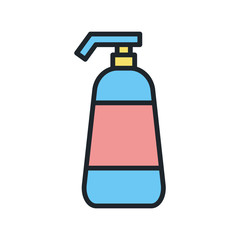 Shampoo bottle icon vector design template flat style isolated on white background