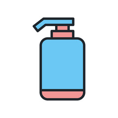Shampoo bottle icon vector design template flat style isolated on white background