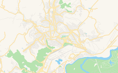 Fototapeta na wymiar Printable street map of Ipatinga, Brazil