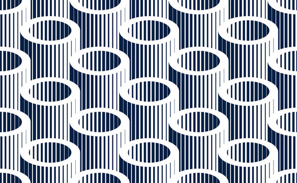 Tubes op art seamless vector background, repeat tiling optical illusion pattern, textile or wrapping paper, website backdrop or wallpaper.