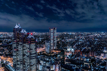 都庁展望台から見る新宿の夜景