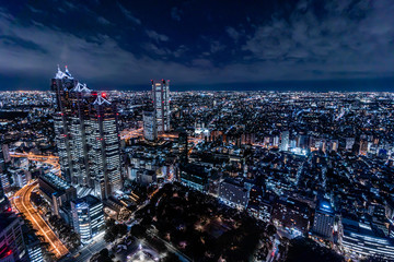 Fototapeta na wymiar 都庁展望台から見る新宿の夜景