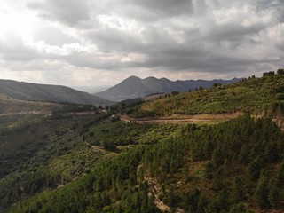 mountain landscape with clouds