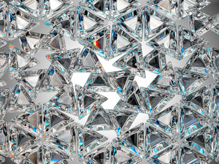 Gemstone diamond or shiny glass triangular texture kaleidoscope
