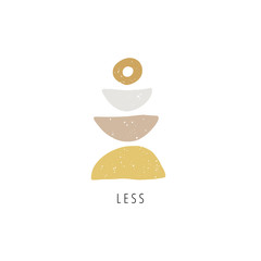 Balance, harmony and zen concept. Meditation stones flat vector illustration.