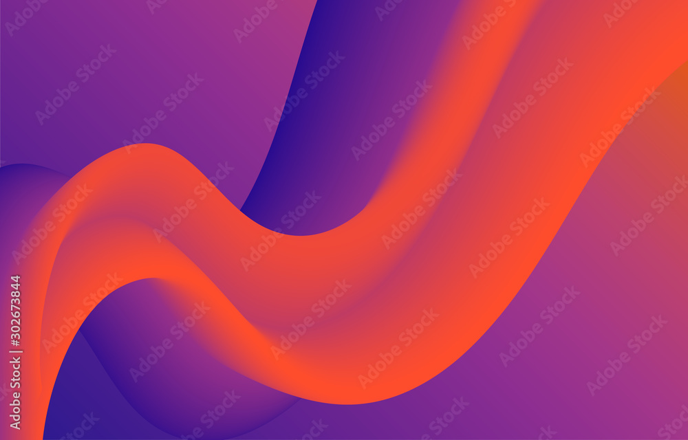 Poster colorful flow liquid in future design style. trendy innovations blend systems. beautiful fluid shape