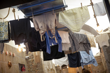 City of Naples Italy. Campagnia.. Centro storico.. Washing line. Clothes