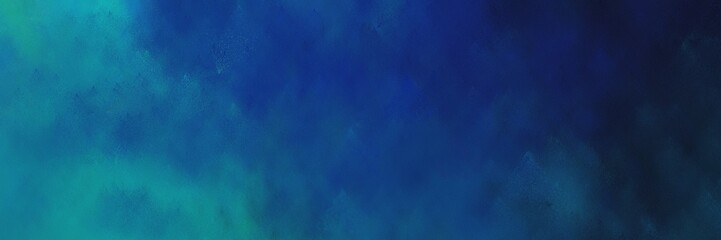 Fototapeta na wymiar abstract painting background graphic with midnight blue, dark cyan and very dark blue colors and space for text or image. can be used as header or banner
