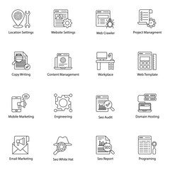 Data Management Line Icons Pack 