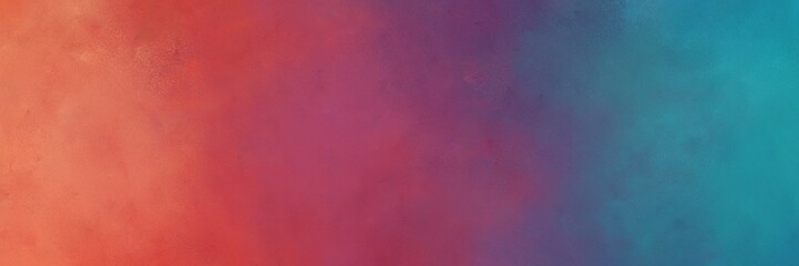 moderate red, teal blue and dim gray color background with space for text or image. vintage texture, distressed old textured painted design. can be used as header or banner