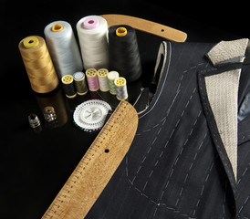 spools of thread and scissors