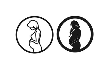 Woman pregnancy icon vector