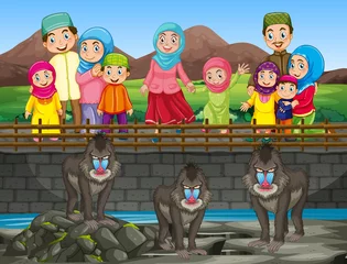  Scene with people visiting the zoo © GraphicsRF