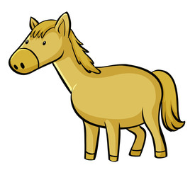 Yellow horse on white background