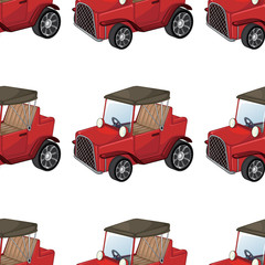 Seamless pattern tile cartoon with toy car