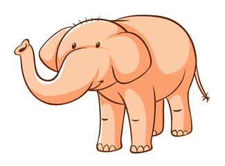 Orange elephant on white background
