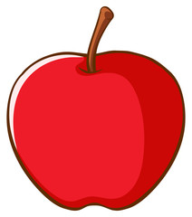 Red apple on white background