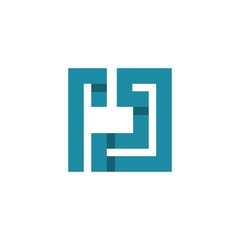 Letter J Square Monogram Creative Abstract Modern Icon Logo Design Template Element Vector