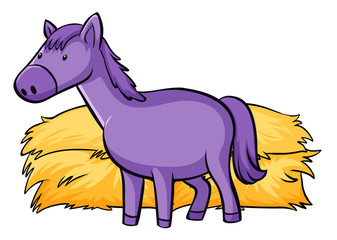 Purple horse on white background