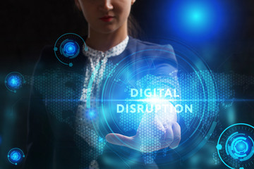 Business, Technology, Internet and network concept. Young businessman working on a virtual screen...