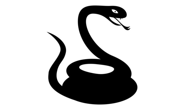 Snake hissing silhouette / Vector