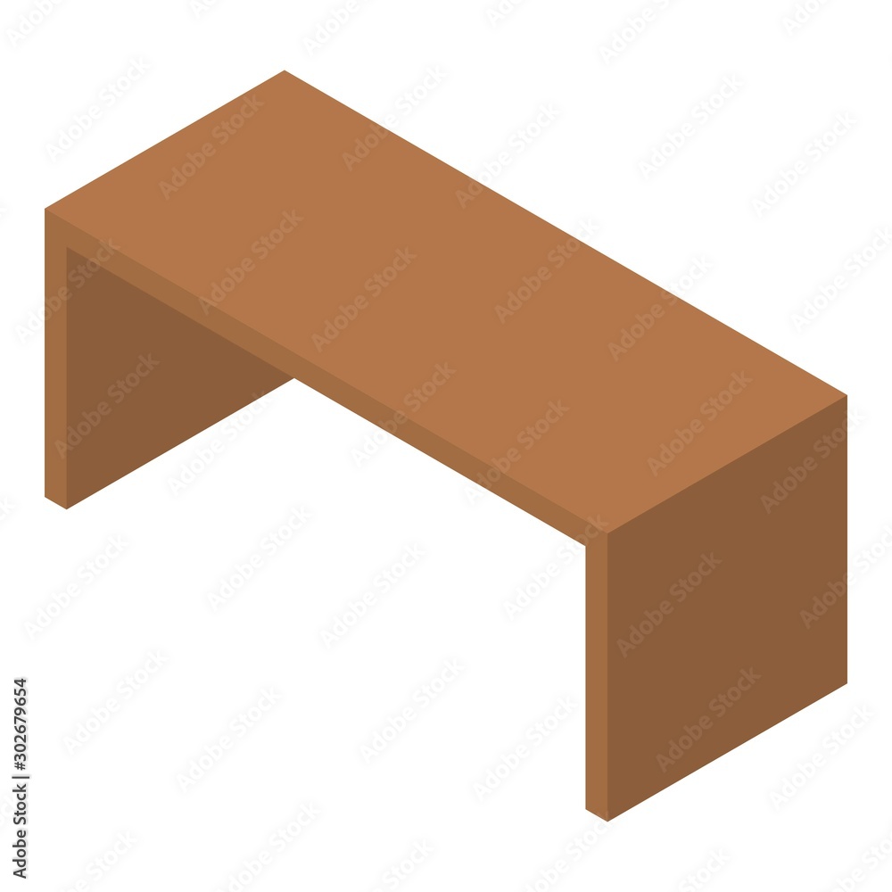 Poster teacher table icon. isometric of teacher table vector icon for web design isolated on white backgrou