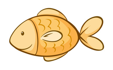 Yellow fish on white background